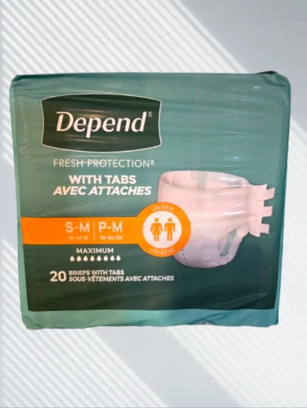 Depend Fresh Protection Briefs with Tabs Size S/M